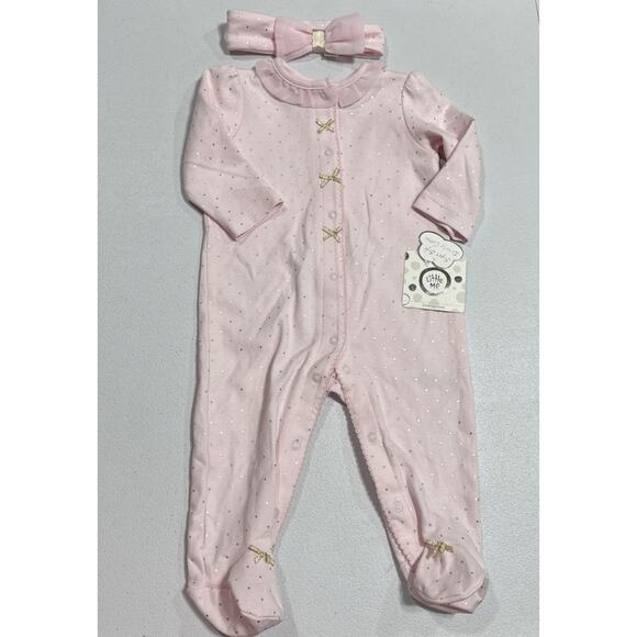 Lot of 3 Little Me Carters Disney Baby Girls 6M Footie, Bodysuit & Shoes Pink - Picture 2 of 9